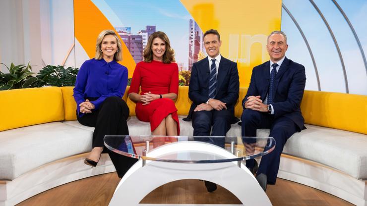 Edwina Bartholomew, Natalie Barr, Matt Shirvington and Mark Beretta on their new set. 