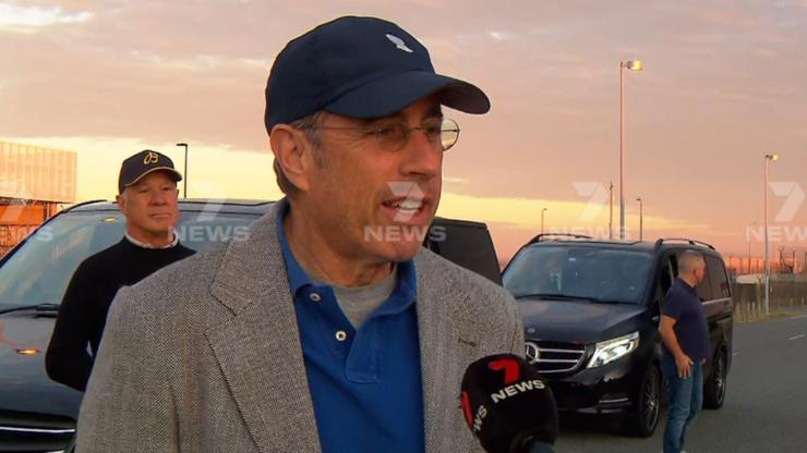 Jerry Seinfeld has spoken to 7NEWS in Brisbane amid his controversial tour of Australia.