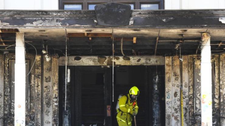 A fire on the steps of Old Parliament House has caused extensive damage.